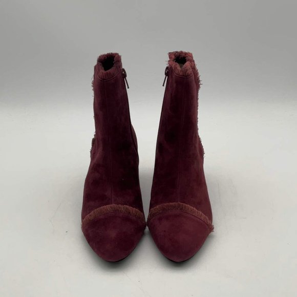 Vaneli Maroon Almond Toe‎ Zip Cushioned Comfy Ankle Cap Toe Fridge Booties Shoes - Picture 2 of 16